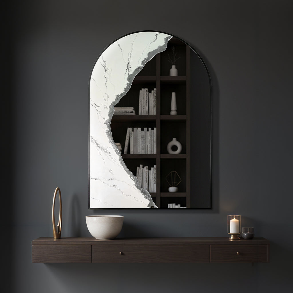 Auric Arch – Marble Gold Wall Décor Mirror