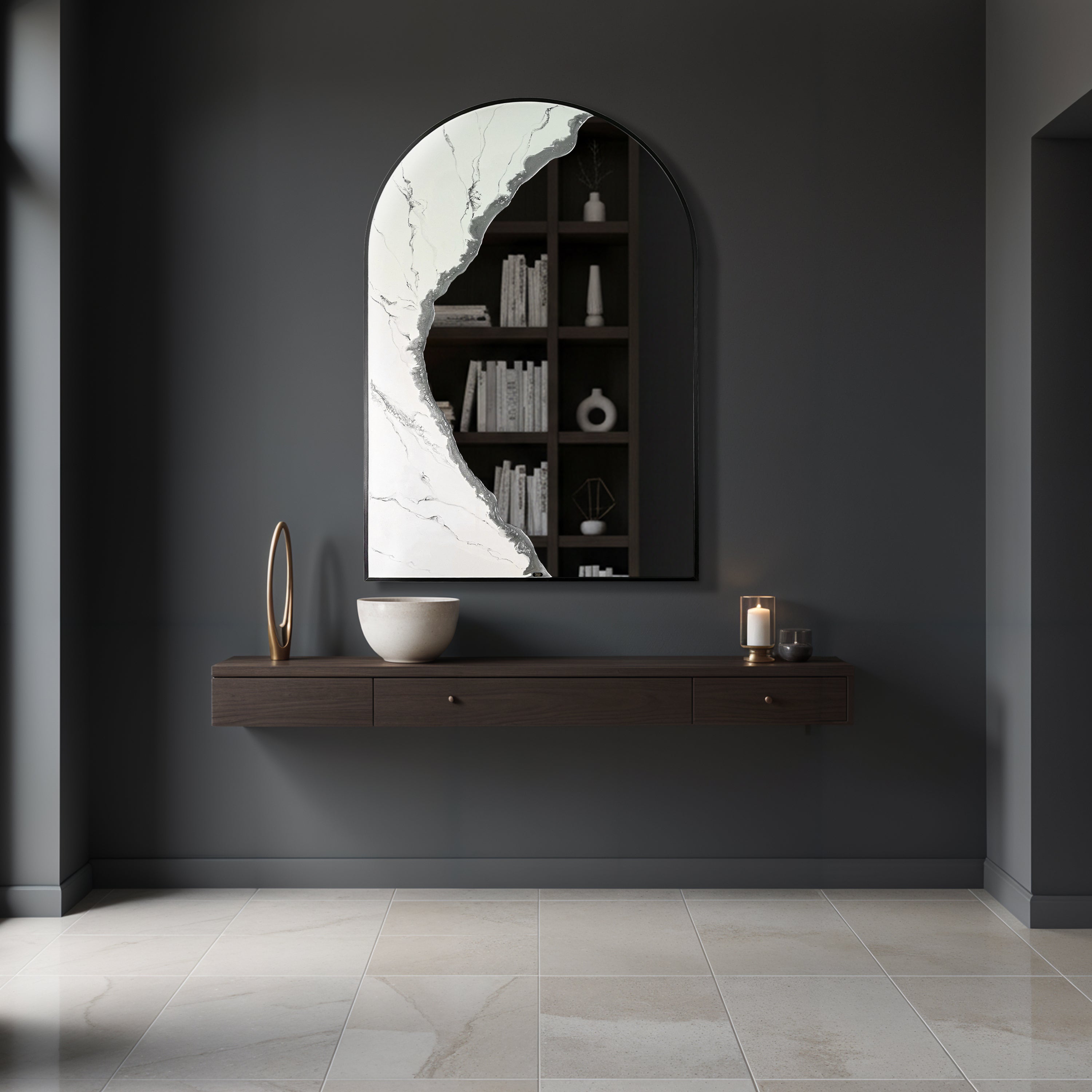 Auric Arch – Marble Gold Wall Décor Mirror