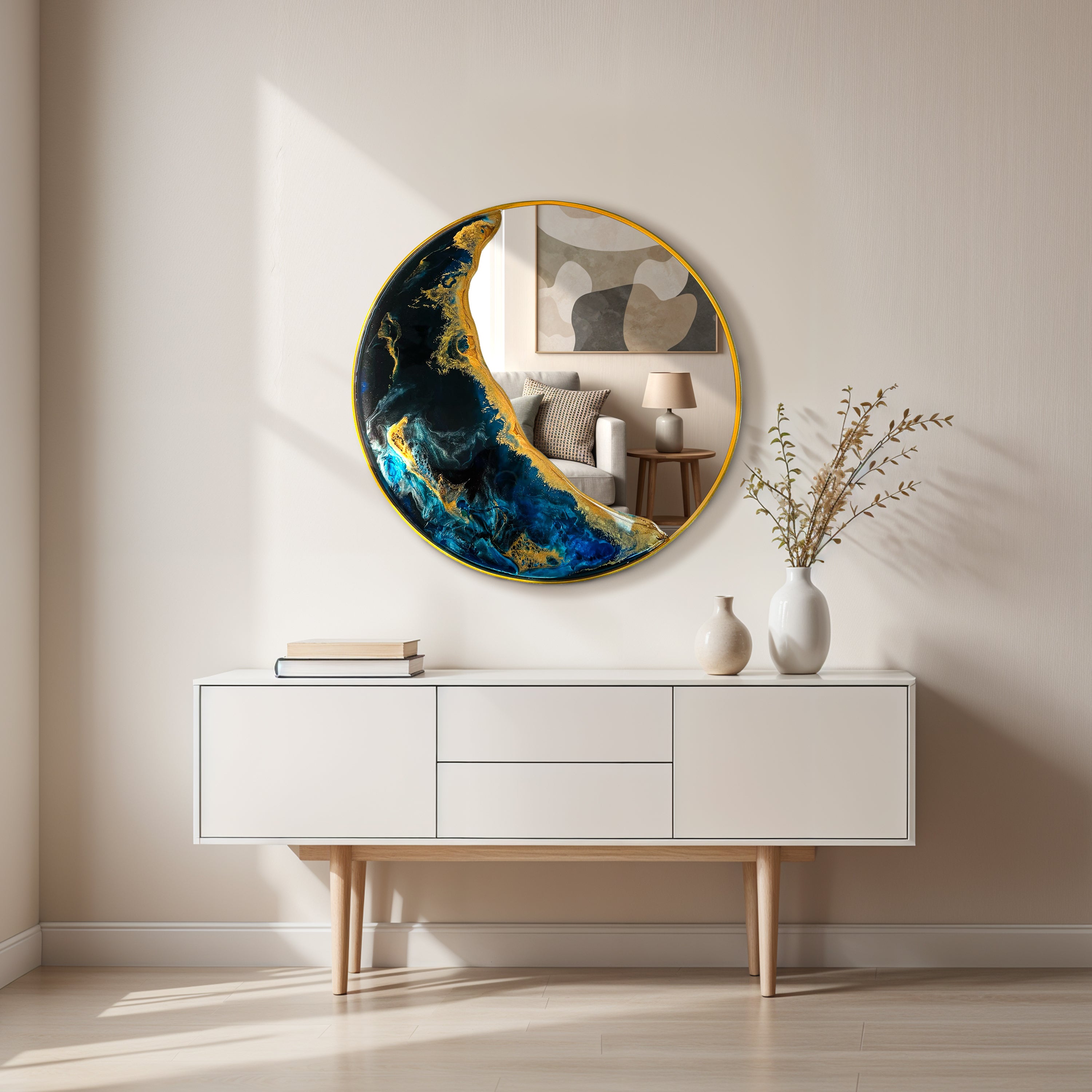 Half Moon – Ocean Tide Wall Décor Mirror