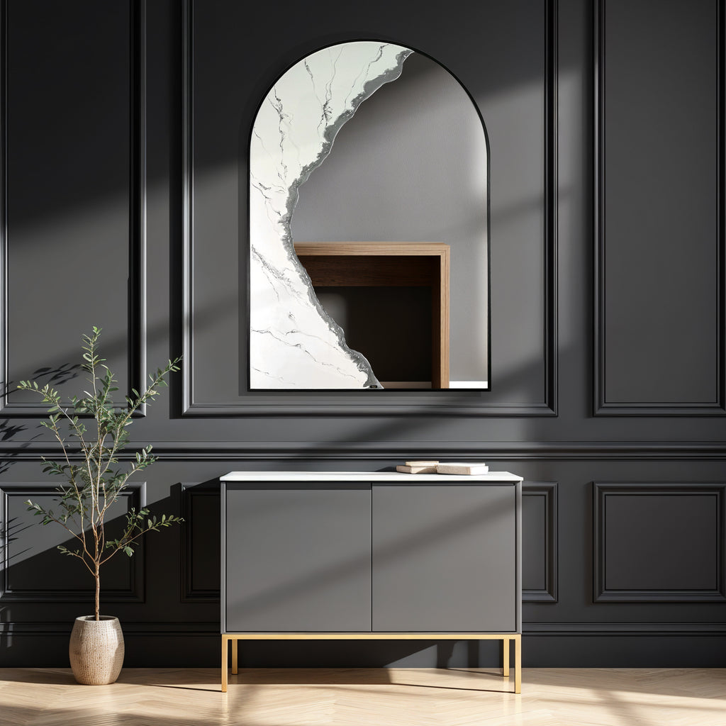 Auric Arch – Marble Gold Wall Décor Mirror