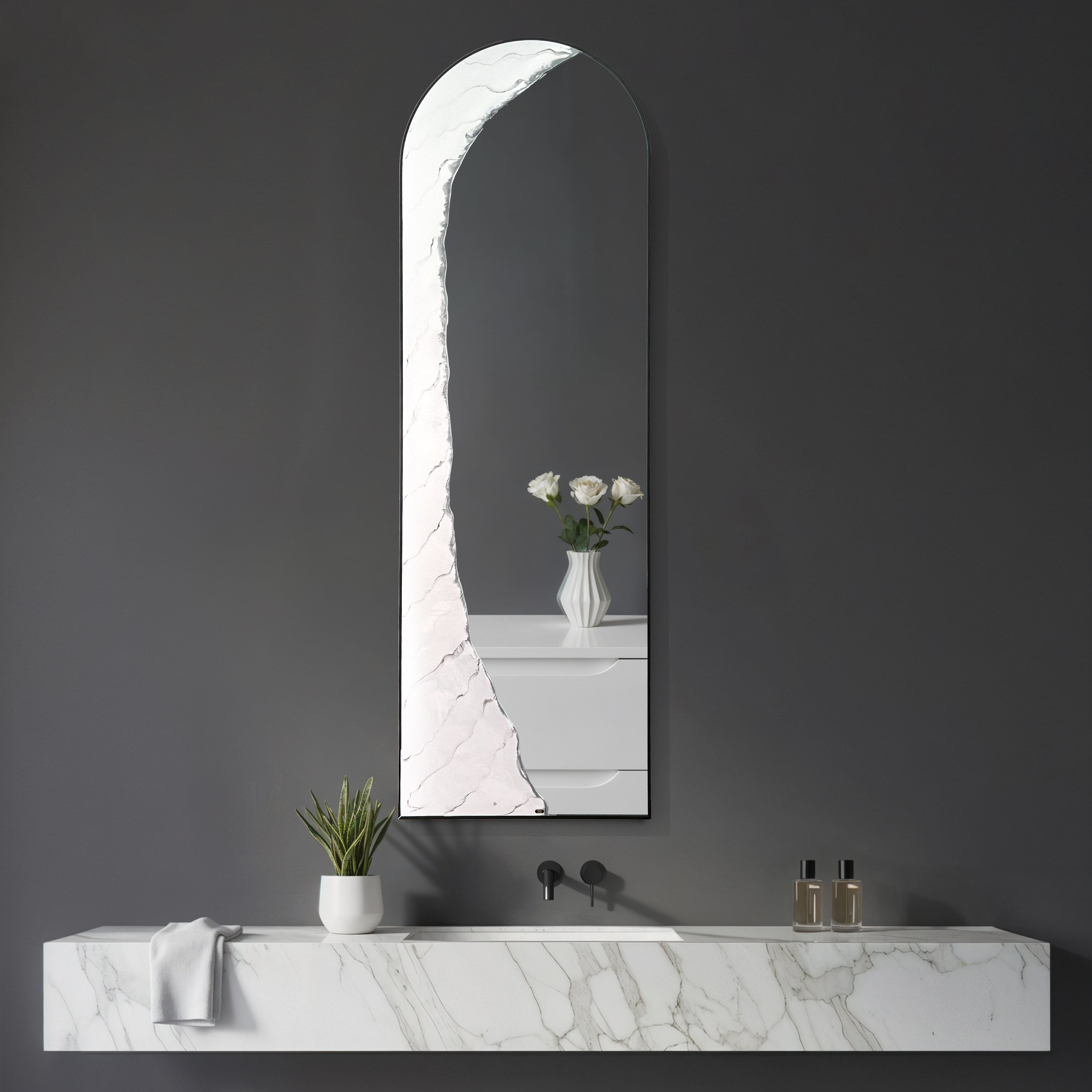 Silent Archway – Marble Inspired Full-Length Wall Décor Mirror