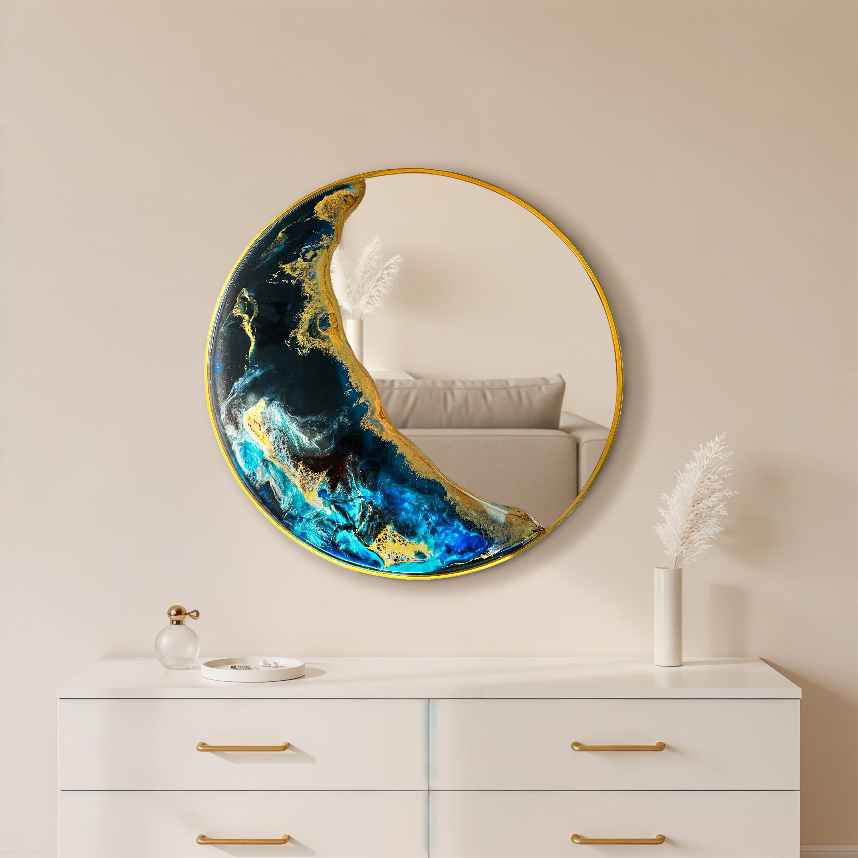 Half Moon – Ocean Tide Wall Décor Mirror