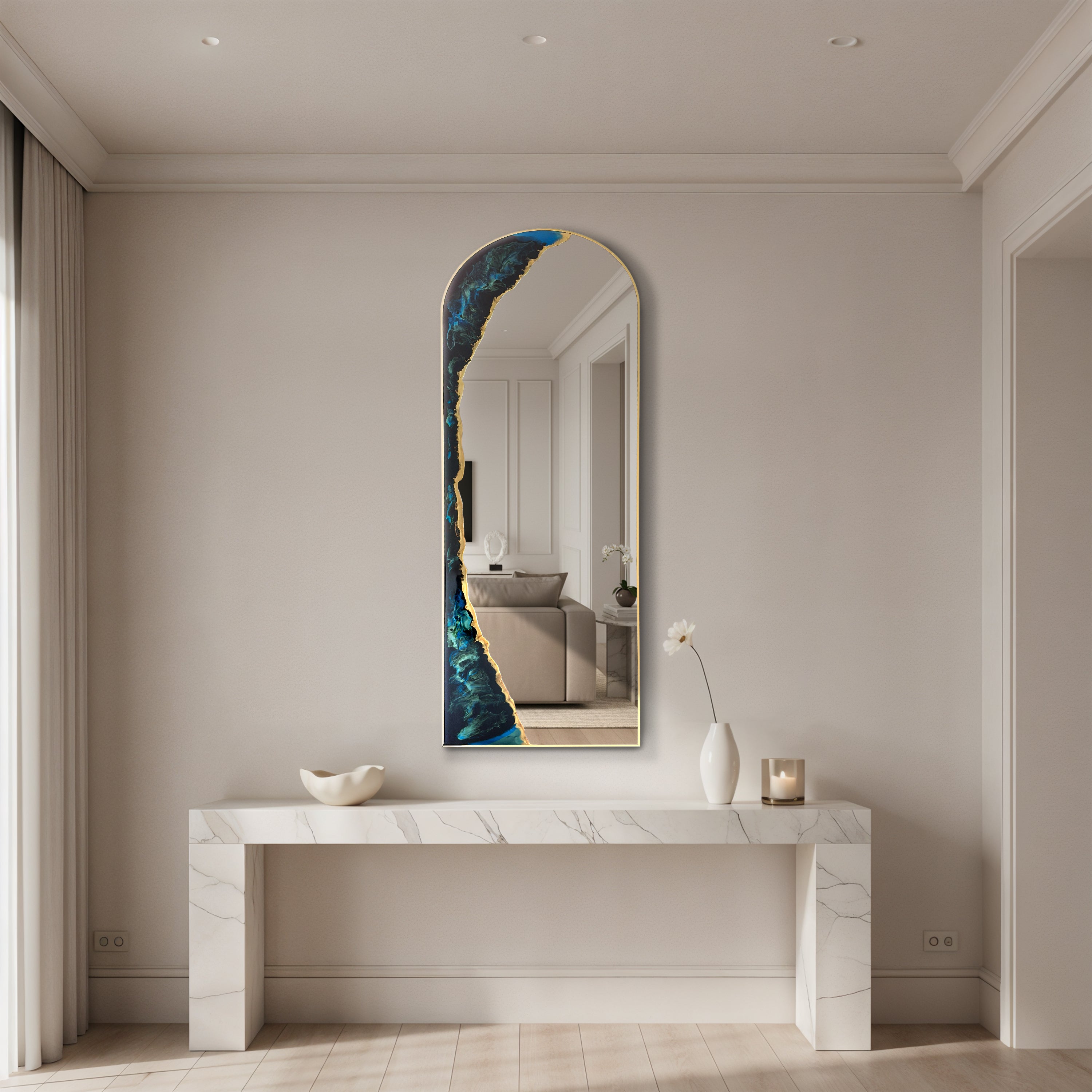 Tidal Passage – 63” Arch Wall Décor Mirror