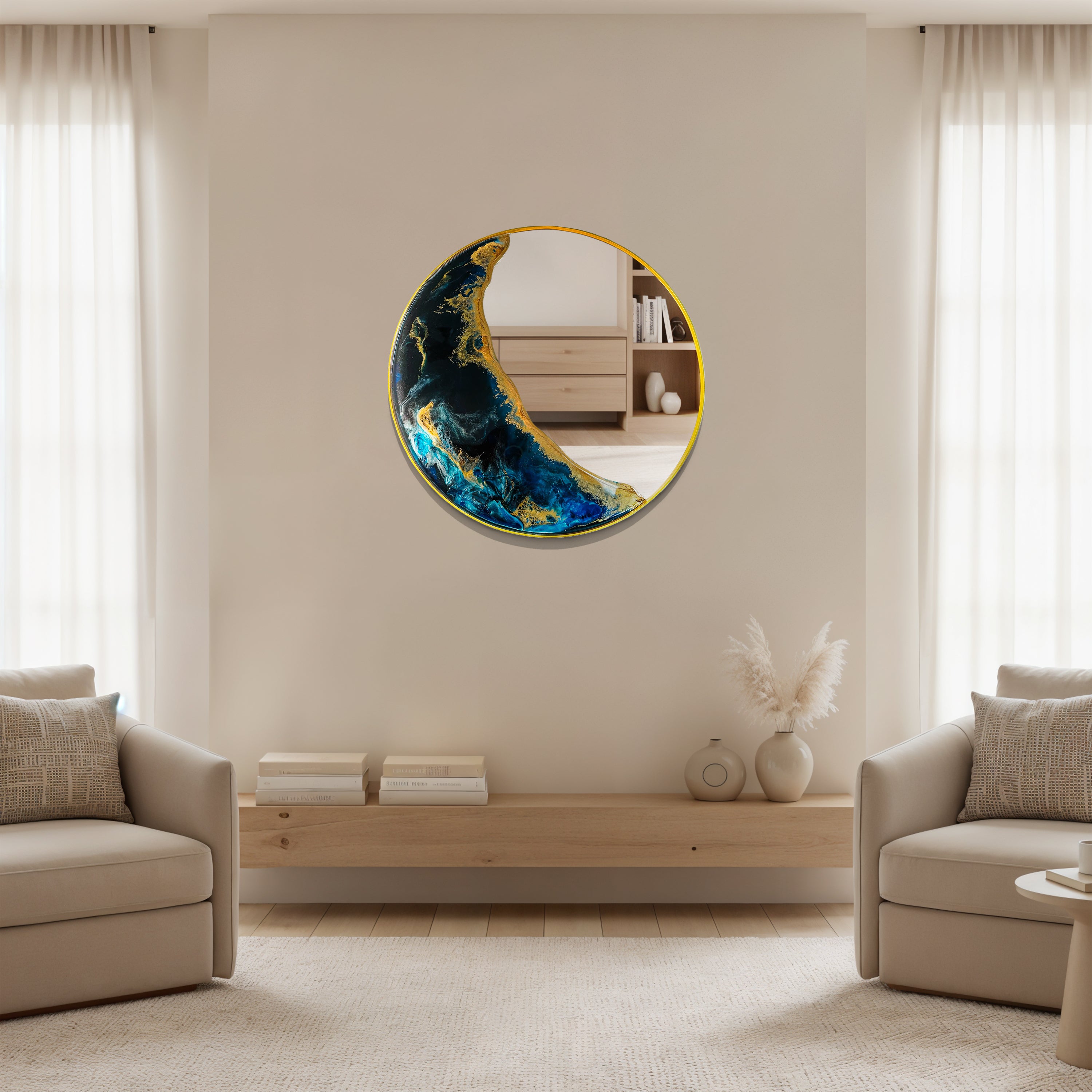 Half Moon – Ocean Tide Wall Décor Mirror