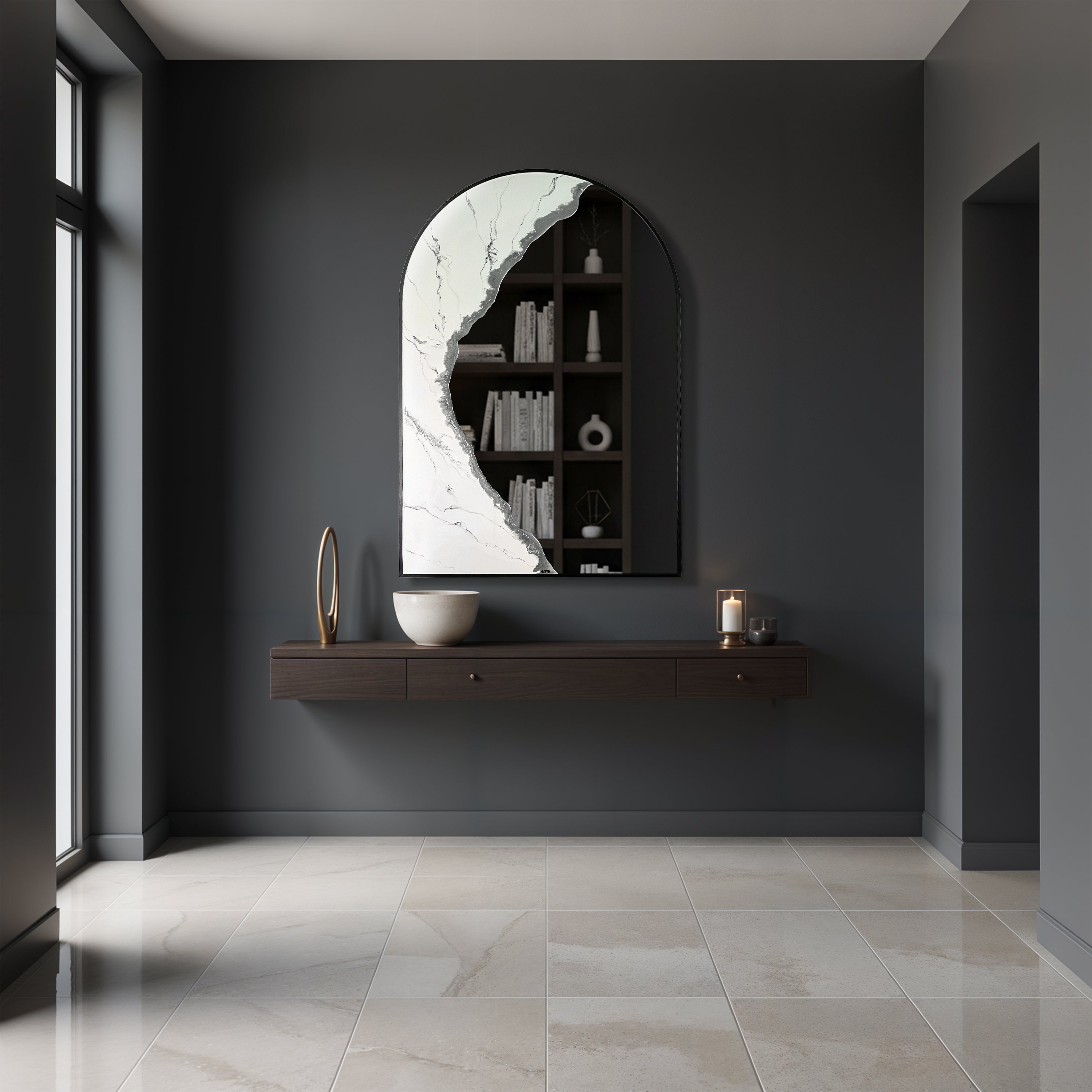 Auric Arch – Marble Gold Wall Décor Mirror